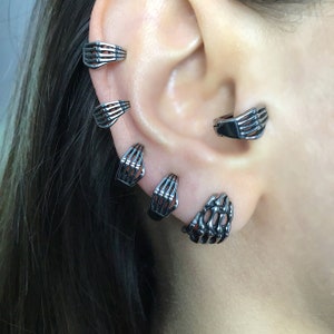 No piercing Clip on hoops, clip on earrings, no piercing hoops, ear cuff,   hoop earrings,  huggie hoop, gothic jewelry, mens hoops