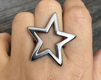 Star ring,Large Star ring, Stainless steel ring, gothic jewelry, large  ring, men's ring, unisex ring, statement ring