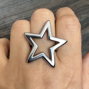 Star ring,Large Star ring, Stainless steel ring, gothic jewelry, large  ring, men's ring, unisex ring, statement ring