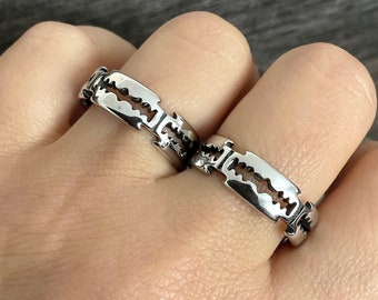 Razor Blade Ring,stainless Steel Razor Blade Ring , Razor Blade