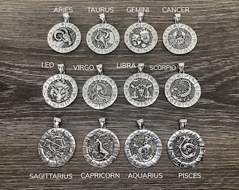 Stainless Steel Horoscope Zodiac Signs necklace, Horoscope necklace, Zodiac necklace, Scrotpio necklace, Leo, Libra,Aries,Virgo necklace