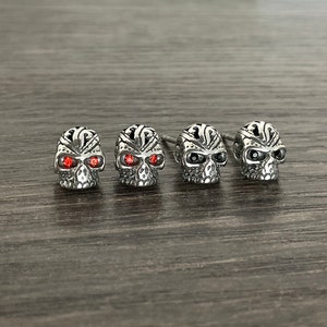 Skull earrings, skull studs, skull jewelry, stainless steel earrings, gothic jewelry, mens earrings, gothic earrings, biker jewelry