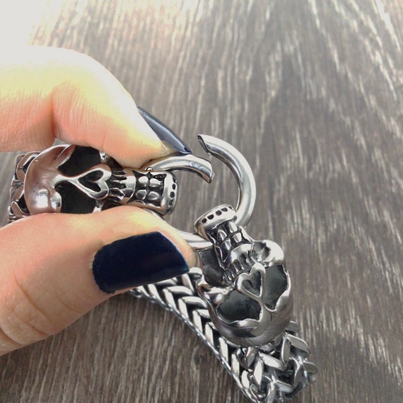 Buy Skull Bracelet, Skull Men's Bracelet, Gothic Bracelet, Mens