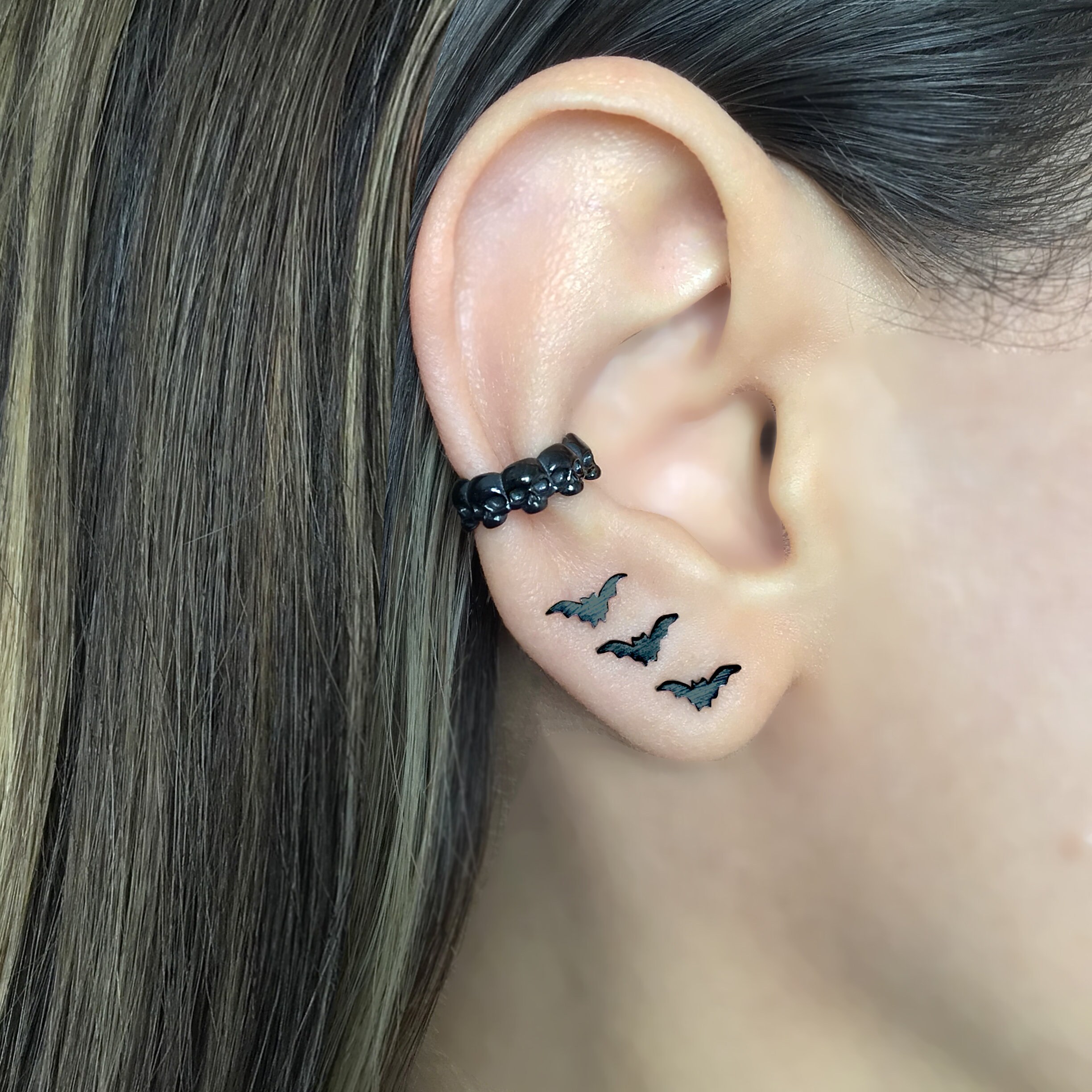 Bats Earrings Black Bats Studs Sterling Silver Tiny Bats Etsy