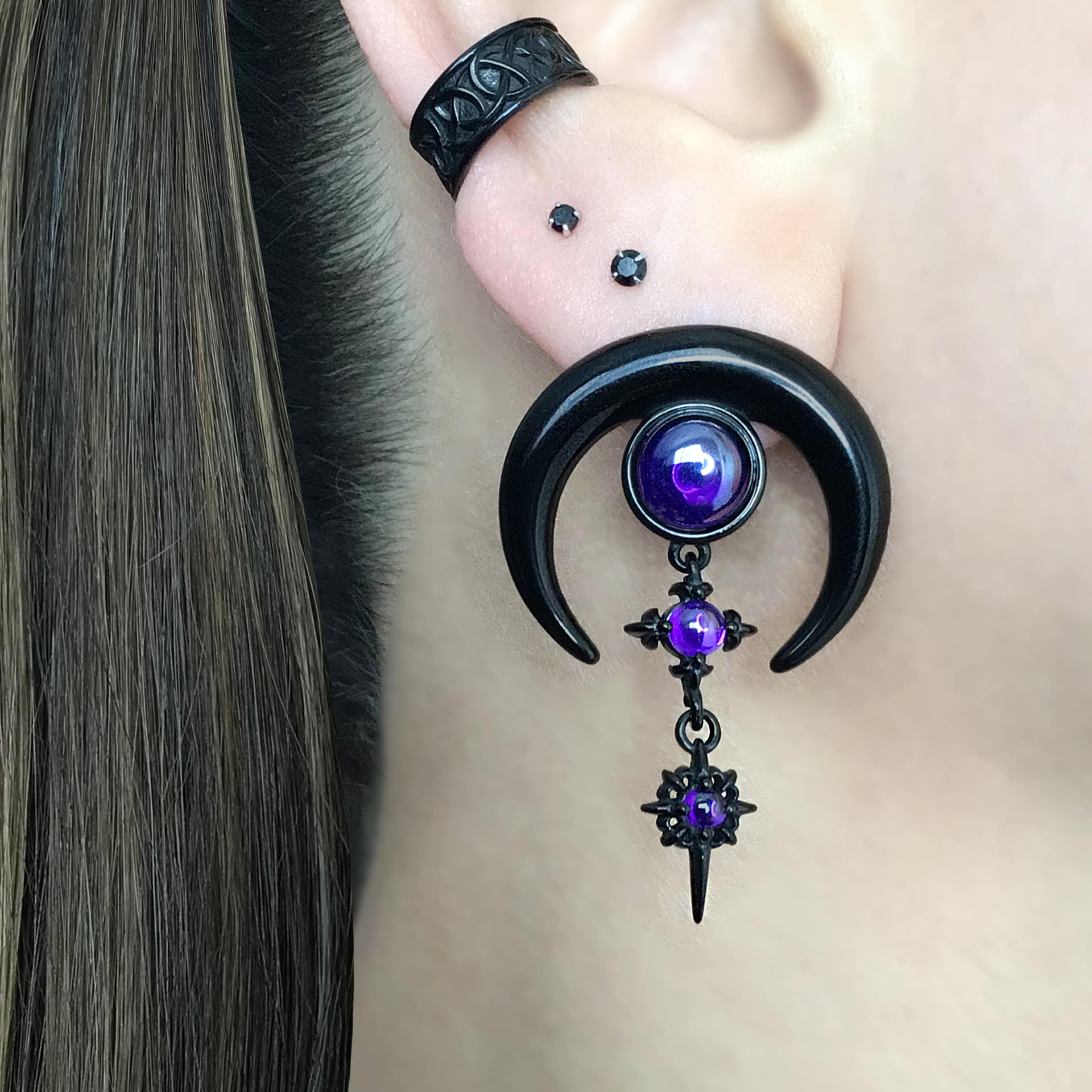 スタージュエリーピアスSWINGING MOON PIERCEDEARRINGS DOUBLE MOON SETTING PIERCED EARRINGS(1ZP0932)K18 ピアス