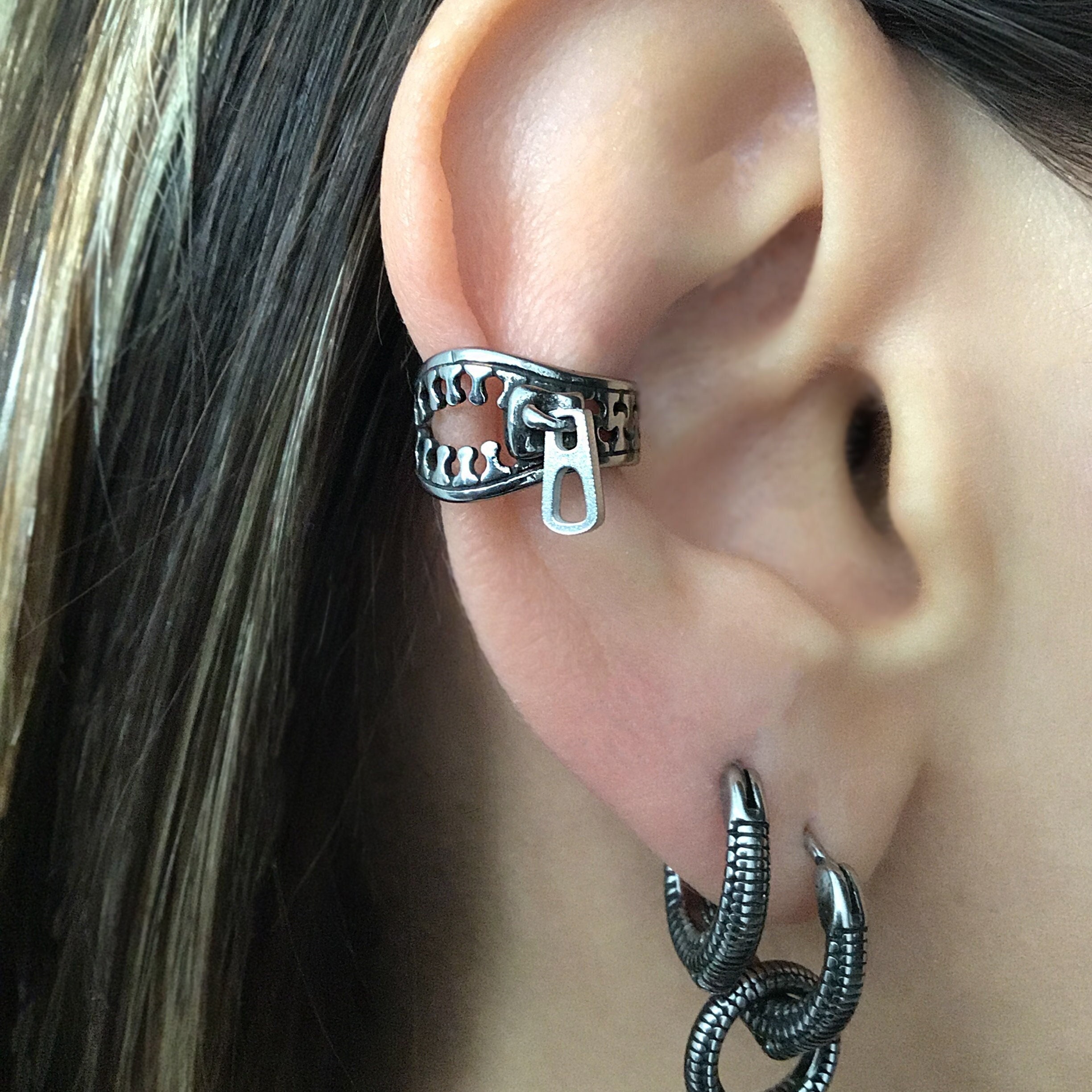 Coiled Snake Sterling Silver Ear Cuffs – GTHIC