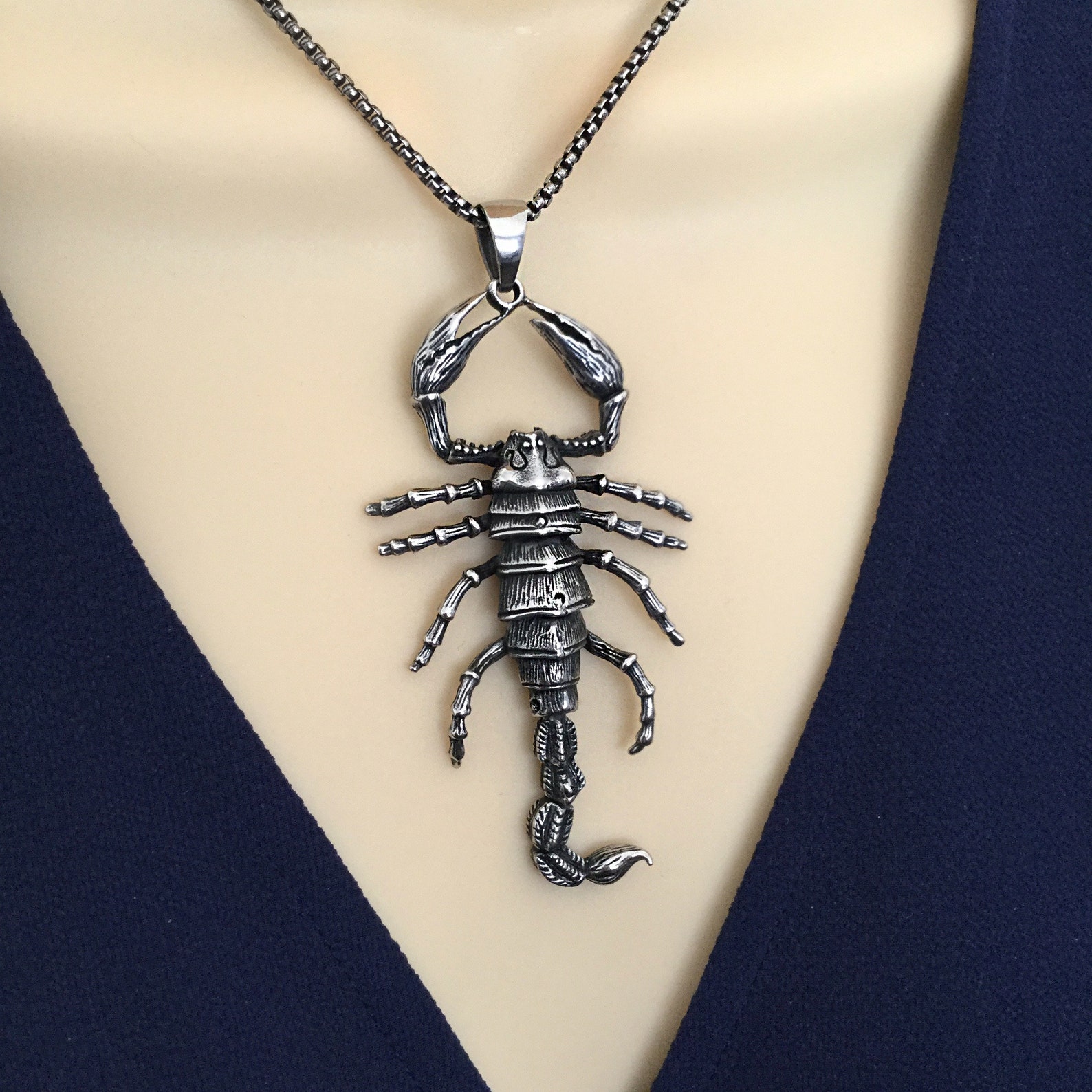 Collar Con Colgante De Metal De Escorpión Para Hom... - Grandado