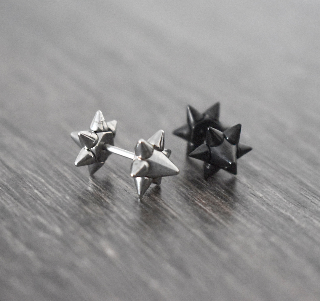 SINGLE Spike Screw Back Earring, Screw Back Stud, Cartilage Stud, Helix Stud, Back Screw Earring, Spike Stud, Mens Earring, Flat Back - Etsy Japan