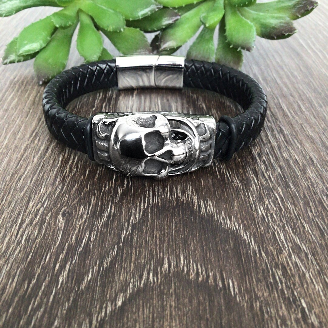 Men's Skull Bracelet, Men's Bracelet, Gothic Bracelet, Skull Bracelet