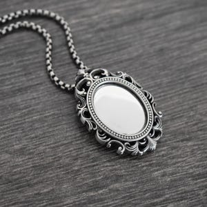Gotiskt viktorianskt skyddshalsband, Spegelhänge, Skyddstalisman, Gotiskt halsband, Viktorianska smycken bild 4