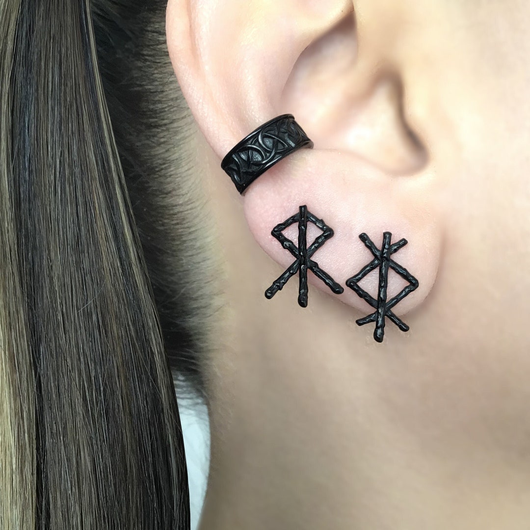 Rune Earrings,rune Studs,rune Bind, Rune Jewelry, Norse Jewelry, Viking ...