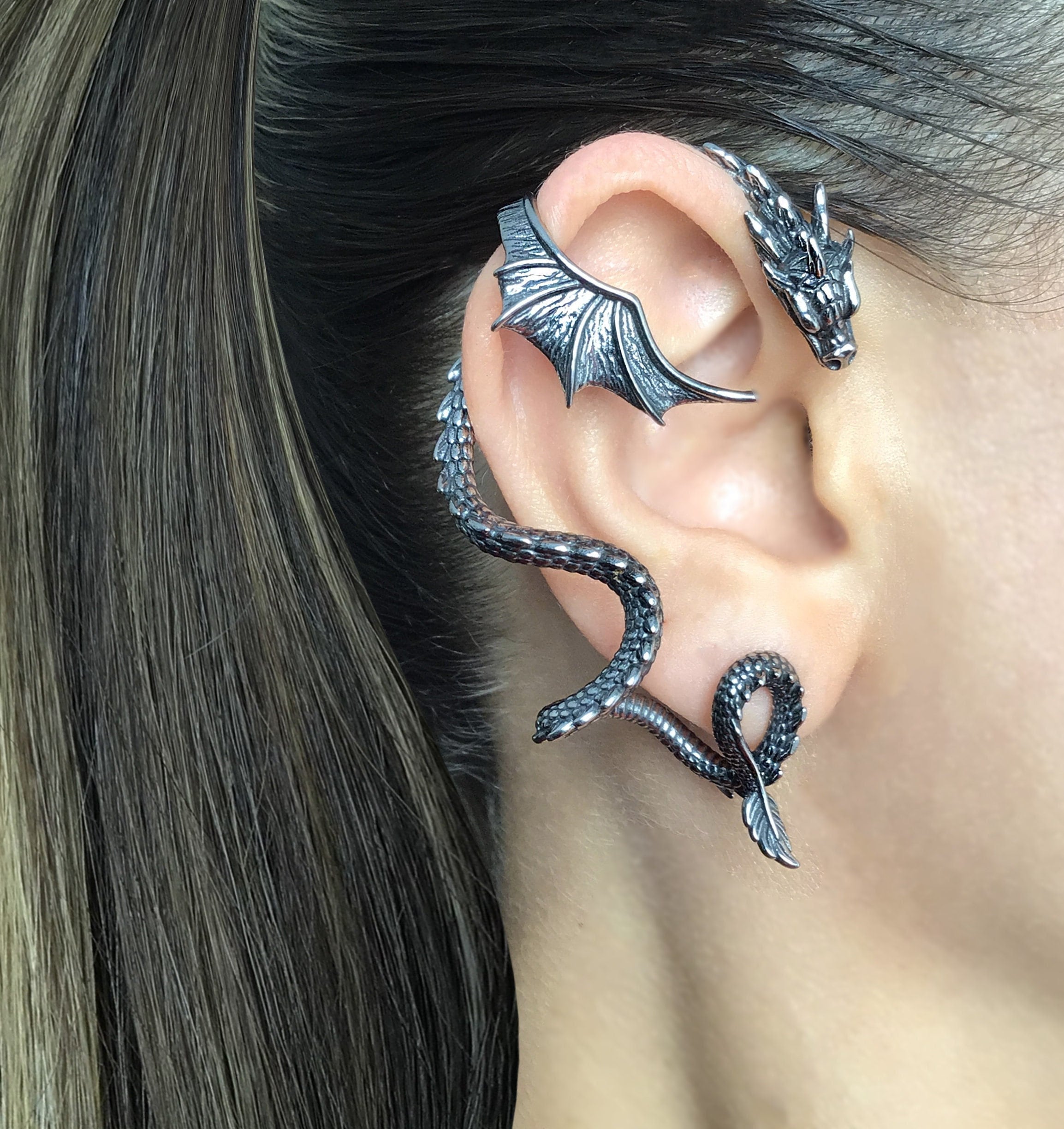 function Meyella Canoe dragon ear cuff sterling silver Salesperson ...