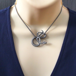 Snake pendant, snake necklace, stainless steel jewelry,  serpent jewelry, serpent necklace, serpent ,unisex necklace, mens necklace