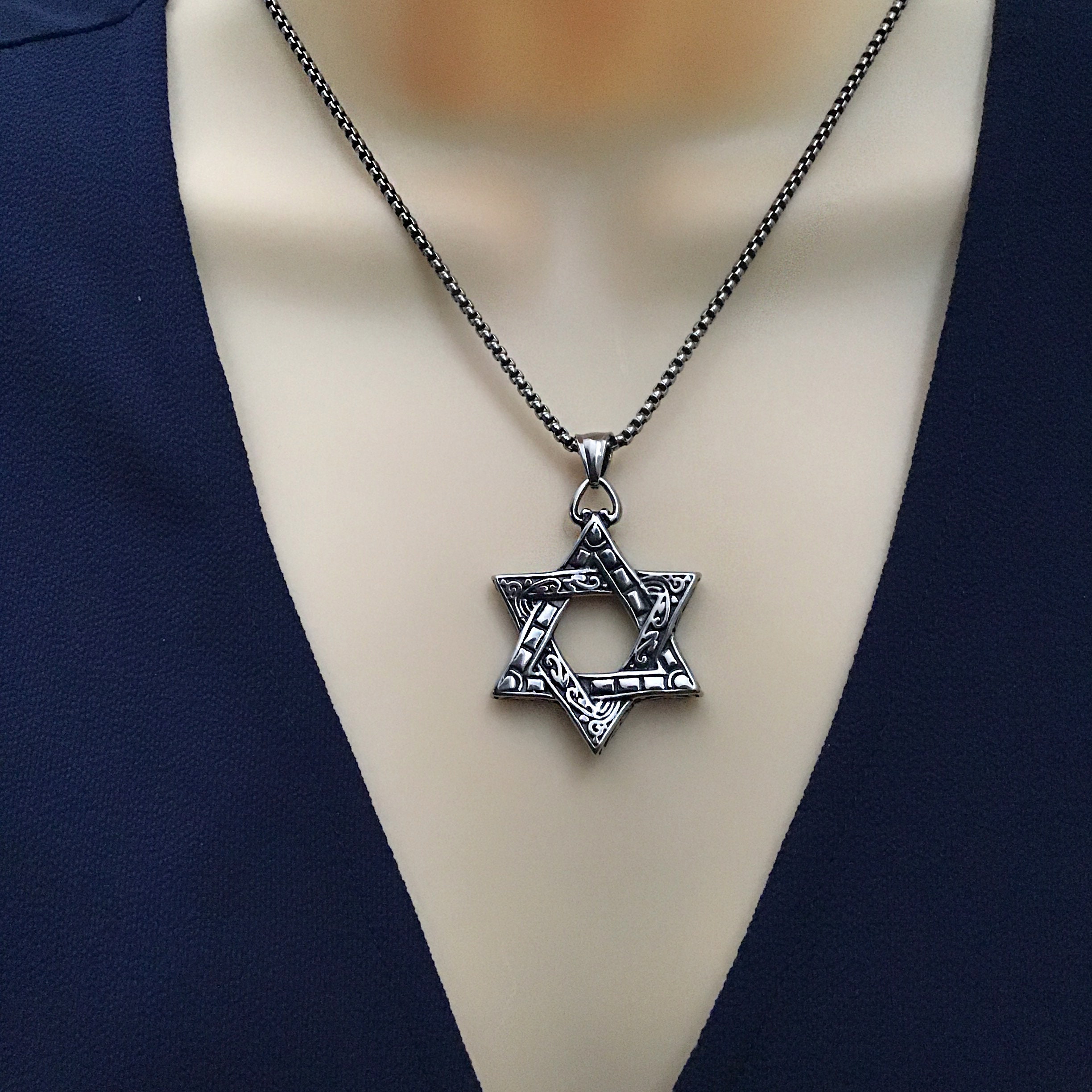 Colgante estrella de David collar Estrella de David joyería Etsy