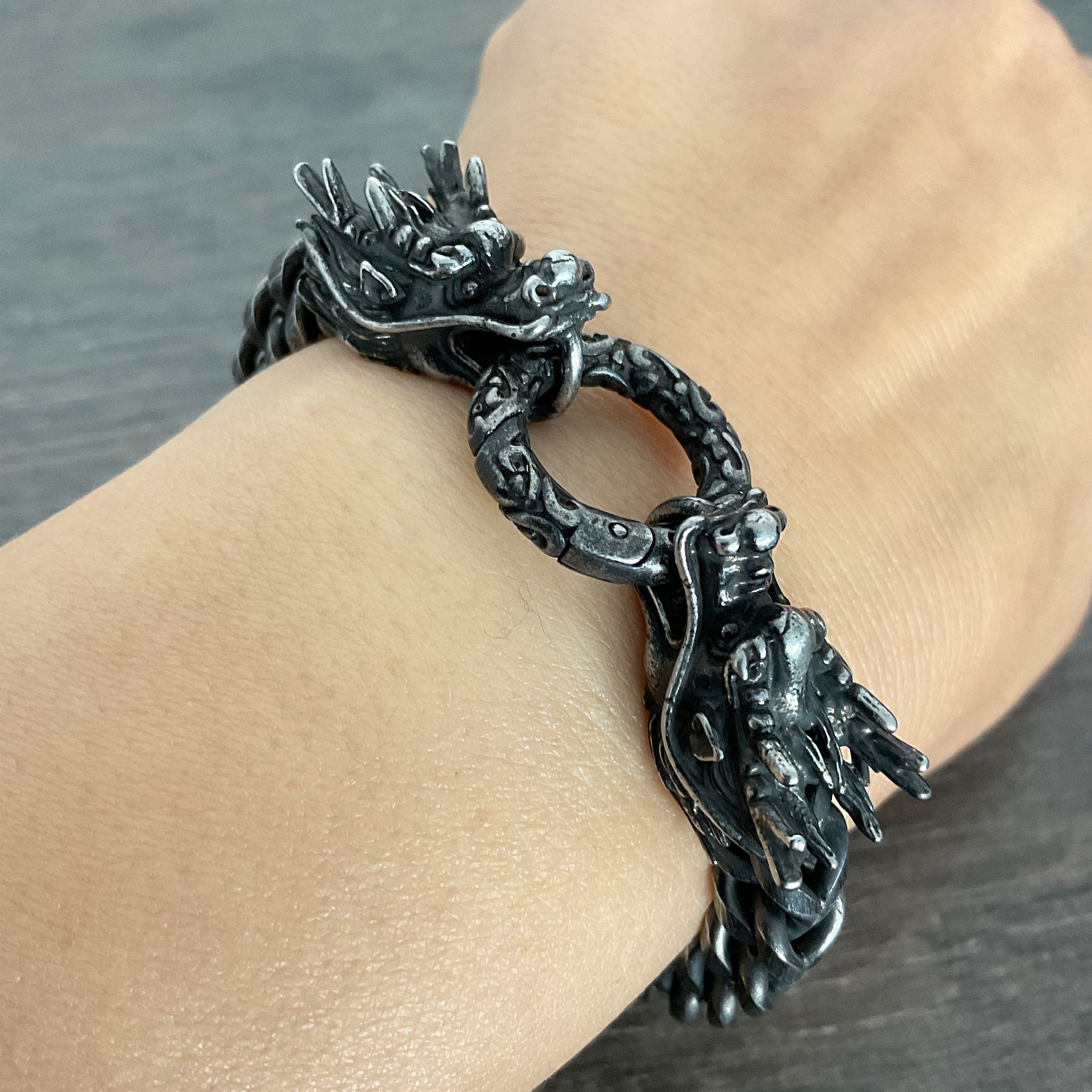 Dragon Bracelet, Dragons Men's Bracelet, Gothic Bracelet