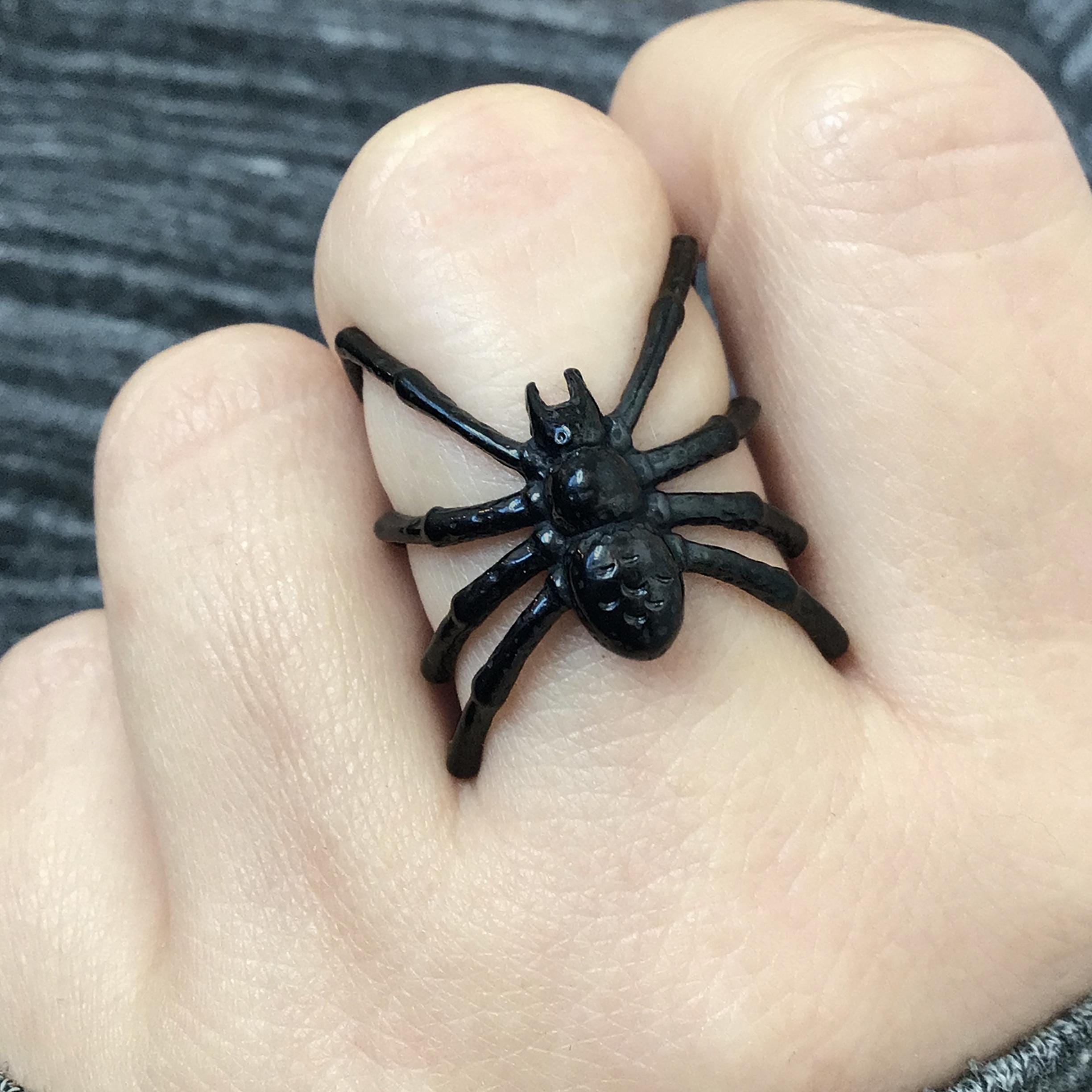 Bague Homme Acier Inox Toile D'araignée Taille 8 - Style Rockabilly, Motard, Gothique, Neuve Sans Emballage