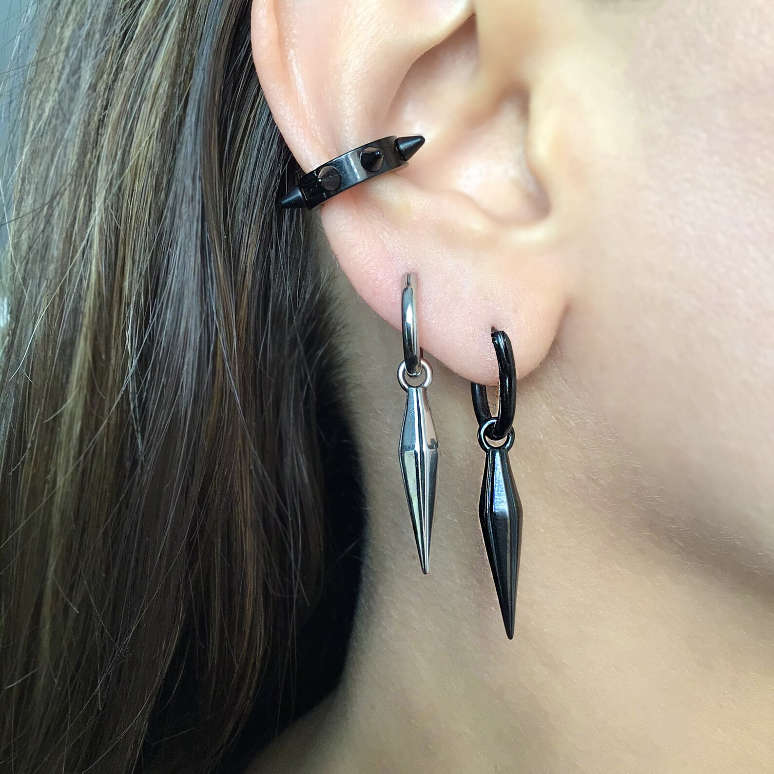 Spike Hoop Earrings,spike Earrings, Hoop Earrings, Gothic Jewelry, Mens ...