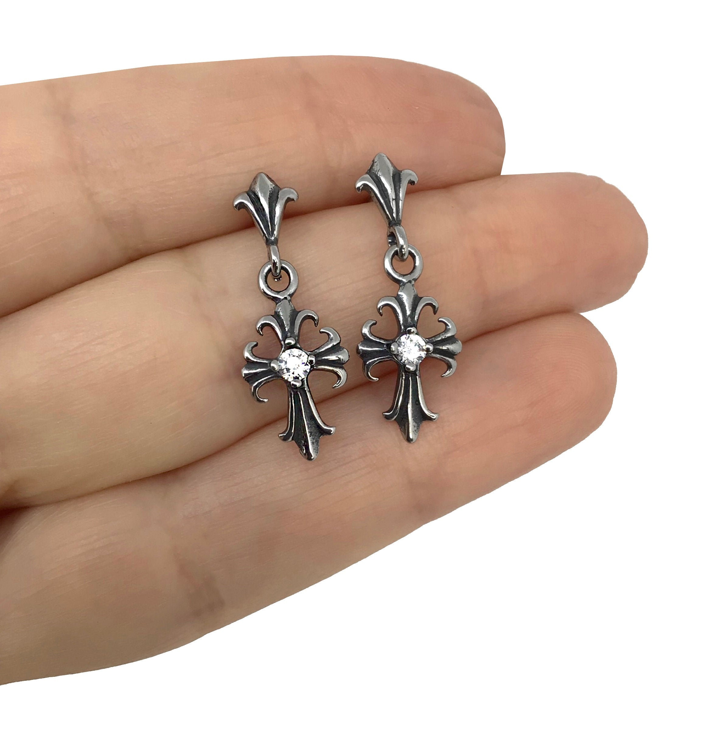 Cross Earrings Cross Studs Cross 