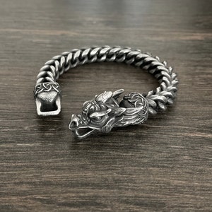 Drakenarmband, unisex armband, Keltische armband, herenarmband, drakenarmband, geoxideerde roestvrijstalen armband, armband, gotisch