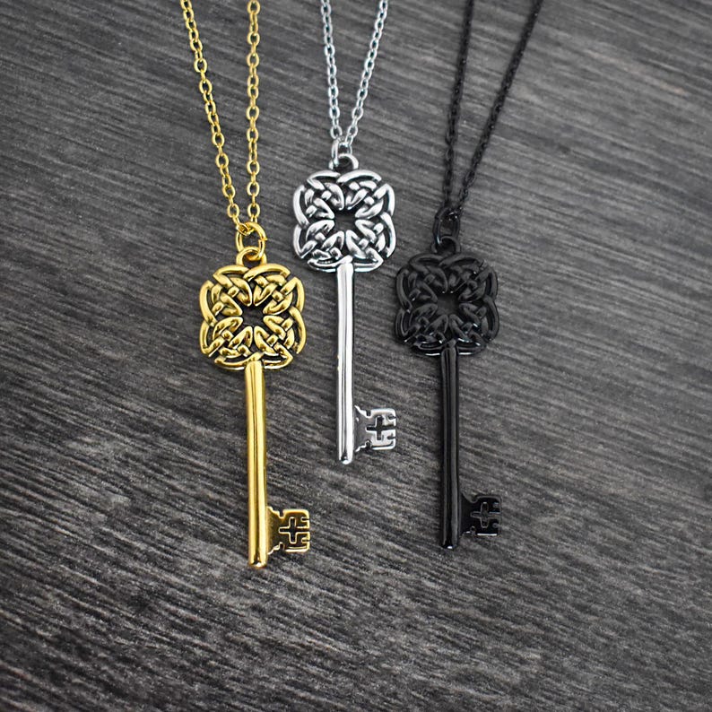 Celtic Knot Key Necklace, Stainless Steel Unisex Pendant - Etsy