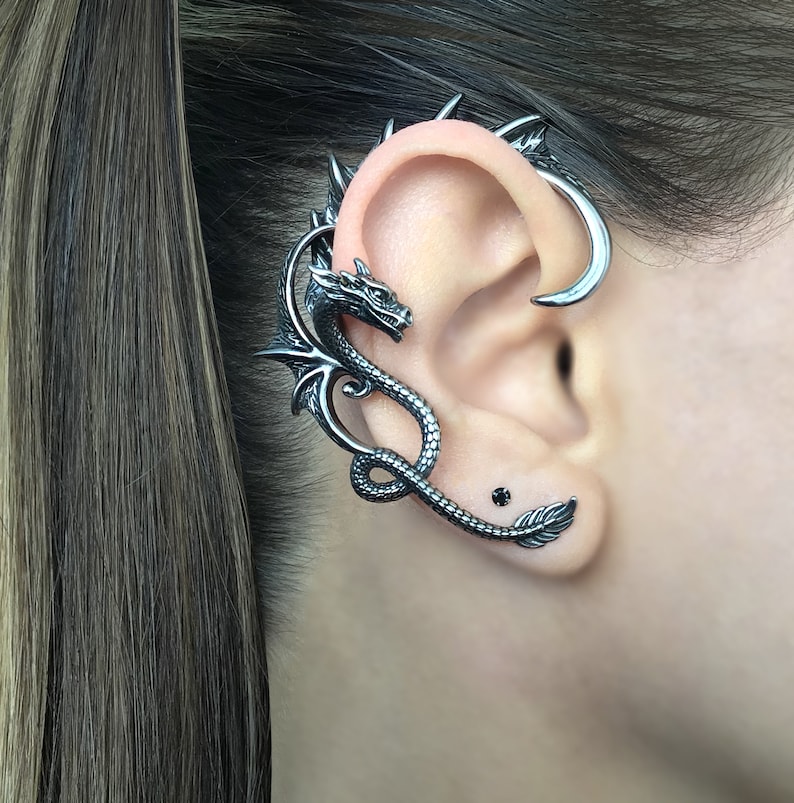 SINGLE Dragon Cuff Earring Dragon Cuff Earring Gothic Etsy