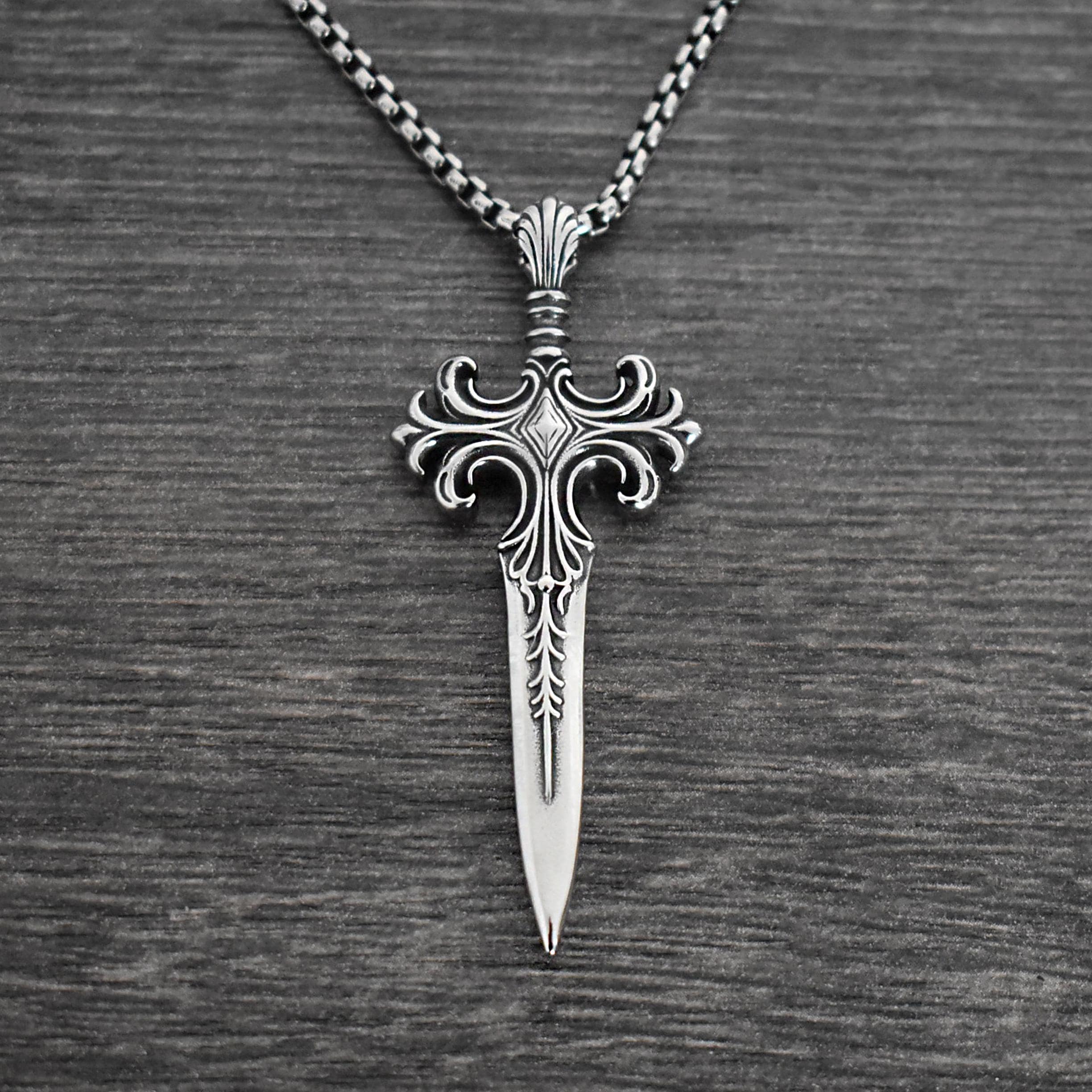 Elven Blade Pendant, Sword Necklace Dagger Necklace, Gothic