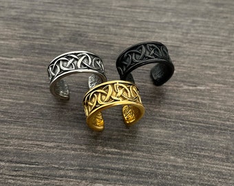 Keltischer Knoten Ohrmanschette, Gothic Ohrmanschette, Edelstahl Ohrringe, Gothic Schmuck, Ohrmanschette, Manschette, Wikinger Schmuck, Keltische Wikinger Manschette