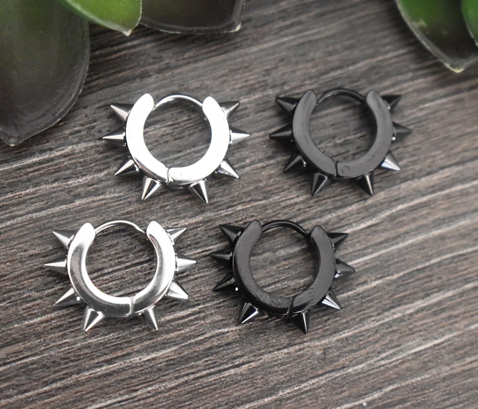 NYAH SPIKE HOOP EARRINGS