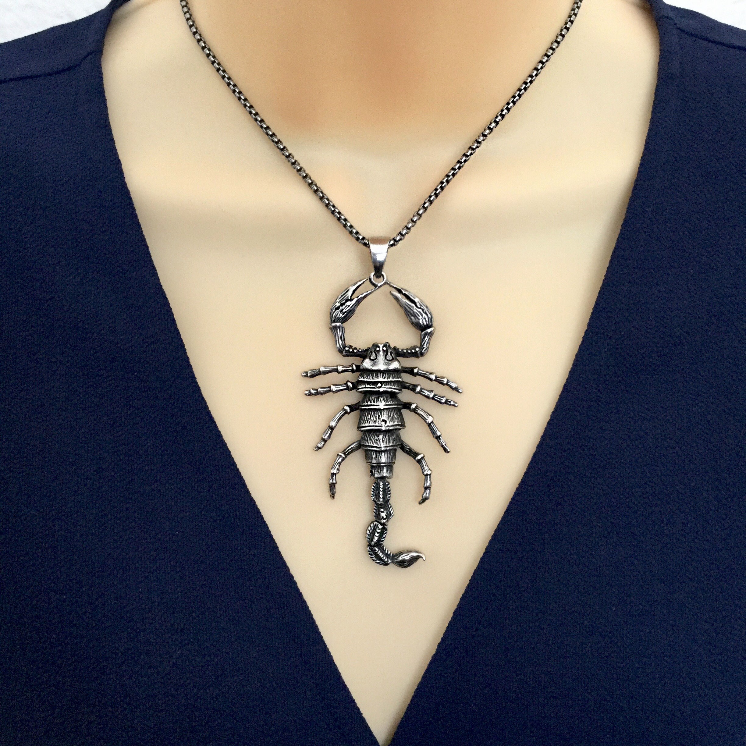 Scorpion pendant scorpion necklace stainless steel jewelry Etsy