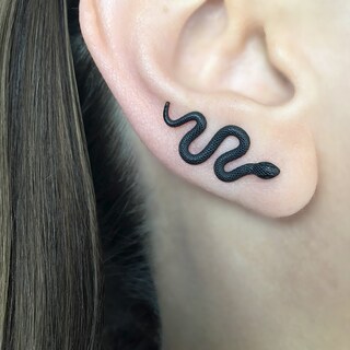 Orecchini Pendenti A Serpente Argento - Gioiello Animale Punk Boho Per Donna - Regalo Halloween