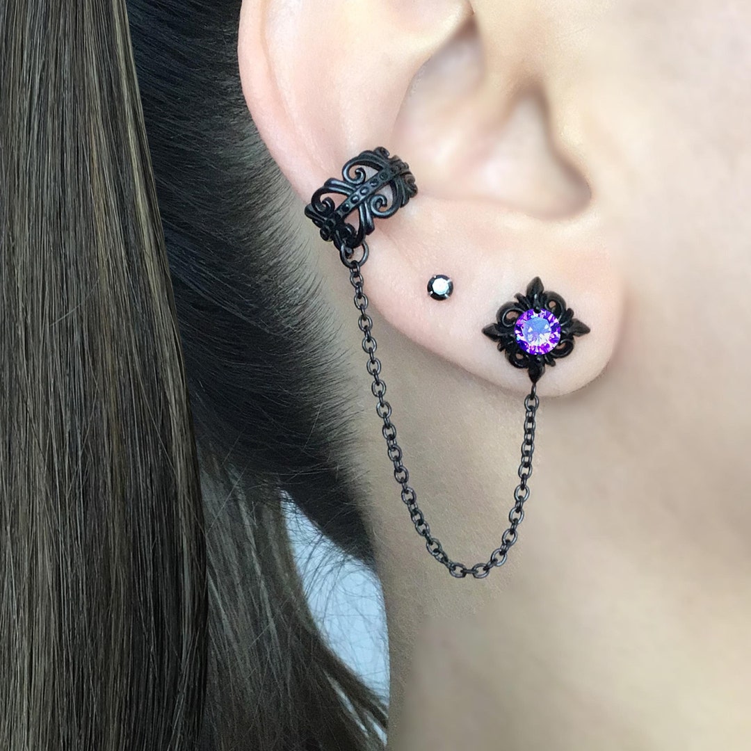 Trendy Cool Cubic Zirconia Stud Earrings Hip Hop Punk - New Zealand
