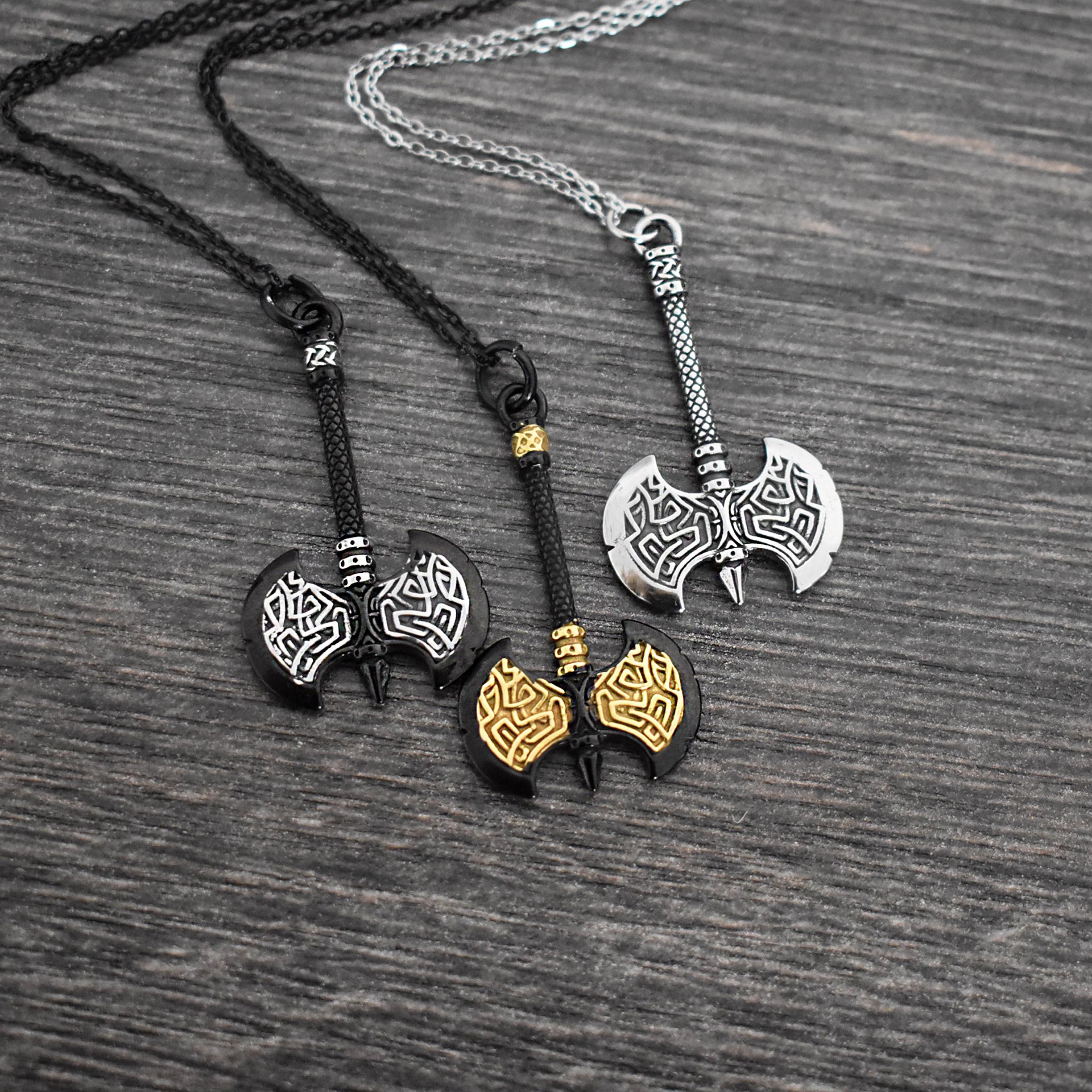 Double Axe Necklace, Axe Jewelry, Axe Necklace,celtic Jewelry