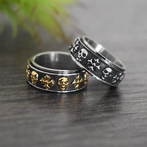Matching skull shop wedding rings
