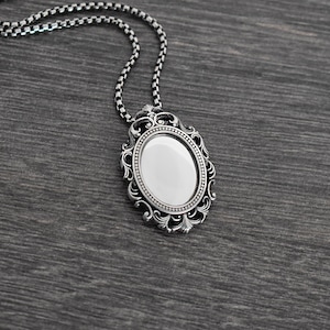 Gotiskt viktorianskt skyddshalsband, Spegelhänge, Skyddstalisman, Gotiskt halsband, Viktorianska smycken bild 8