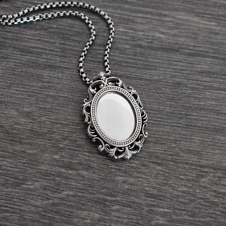 Gotiskt viktorianskt skyddshalsband, Spegelhänge, Skyddstalisman, Gotiskt halsband, Viktorianska smycken bild 8