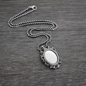 Gotiskt viktorianskt skyddshalsband, Spegelhänge, Skyddstalisman, Gotiskt halsband, Viktorianska smycken bild 5