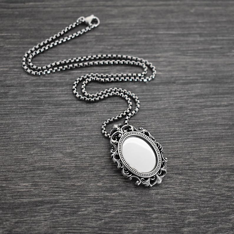 Gotiskt viktorianskt skyddshalsband, Spegelhänge, Skyddstalisman, Gotiskt halsband, Viktorianska smycken bild 5