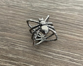 Yheakne Gothique Araignée Bague Argent Araignée Oxydée Bague Chunky Déclaration Anneau Punk Animal Anneau Halloween Bijoux Pour Femmes Et Filles
