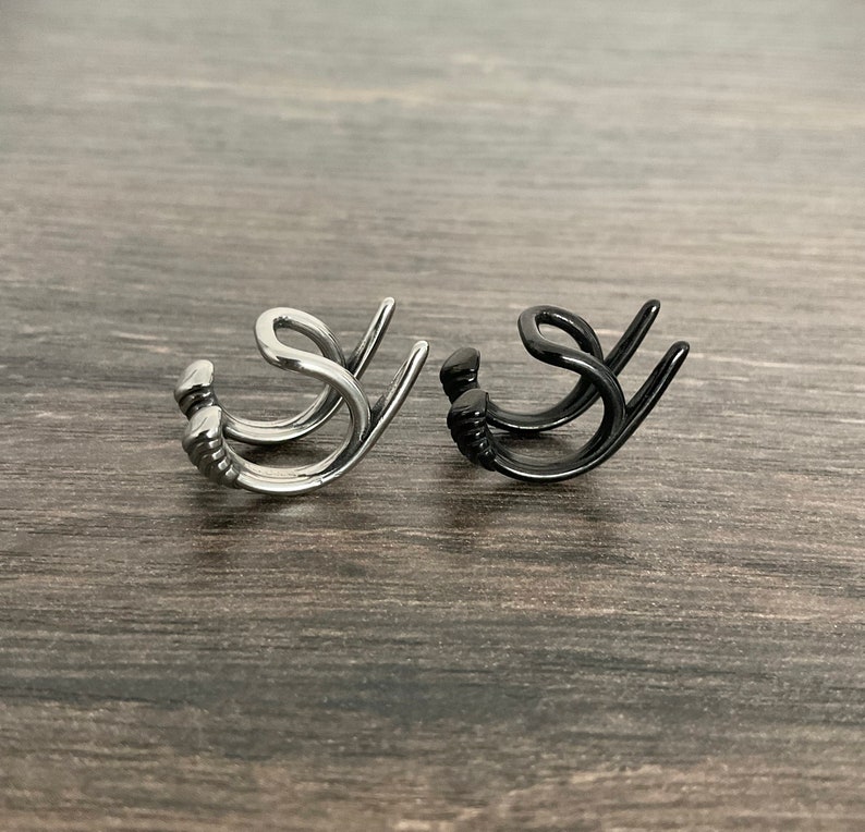 Tusks Ear Cuff Gothic Ear Cuff Black Ear Cuff Tusks Cuff Etsy