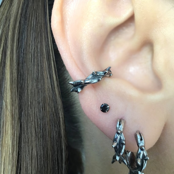 Thorns Ear Cuff, Gothic Ear Cuff, Stainless Steel Cuff, Gothic