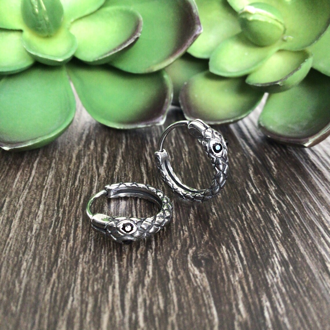 Snake Hoop Earrings Snake Hoop Huggie Earrings Huggie Hoop Etsy