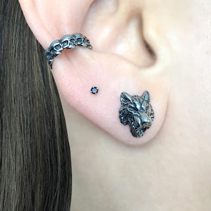 Wolf Stud Earrings, Gothic Stainless Steel jewelry