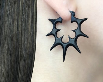 Gotiska Spikes Hoop Örhängen, Smycken i rostfritt stål, Unisex Hoops