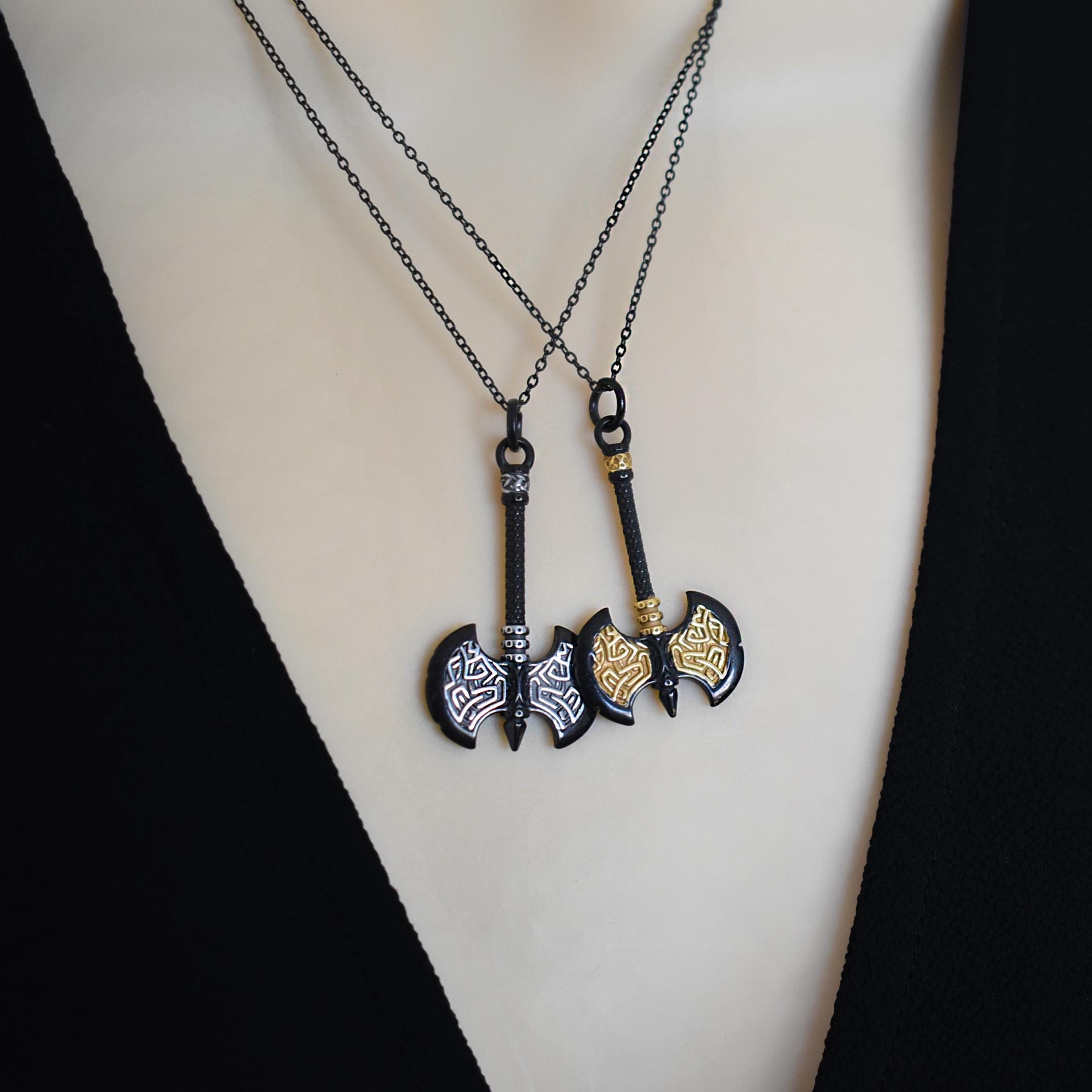 Double Axe Necklace, Axe Jewelry, Axe Necklace,celtic Jewelry