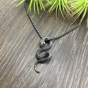 Snake pendant,  snake necklace, stainless steel jewelry, boho necklace, serpent jewelry, serpent necklace, serpent ,unisex necklace