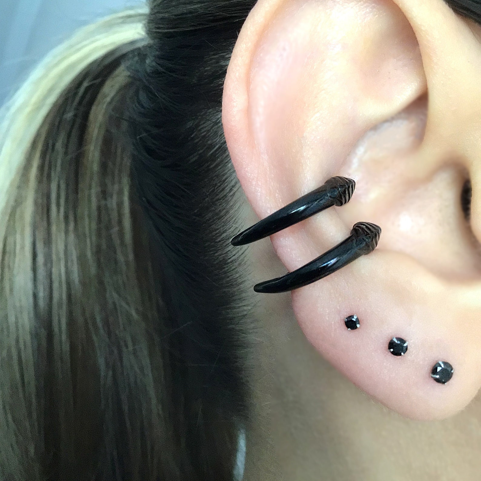 Tusks Ear Cuff Gothic Ear Cuff Black Ear Cuff Tusks Cuff Etsy