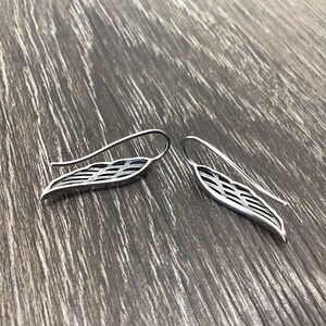 Angel wings crawler earrings, Angel wings earring, Wings earrings, Gothic earrings, ear crawler, ear climber, angel wings jewelry image 3