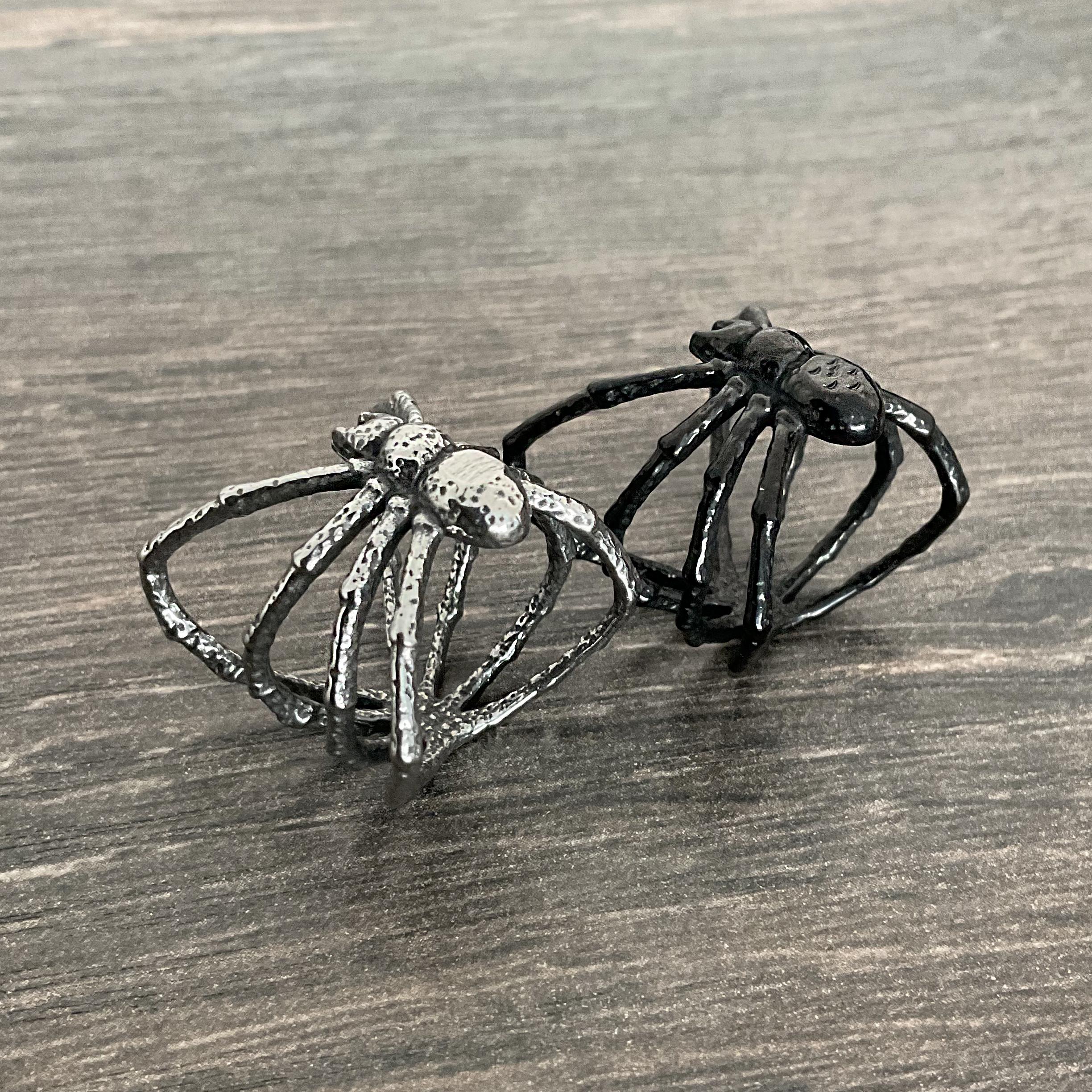 Yheakne Gothique Araignée Bague Argent Araignée Oxydée Bague Chunky Déclaration Anneau Punk Animal Anneau Halloween Bijoux Pour Femmes Et Filles
