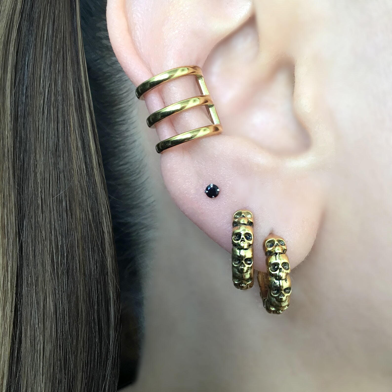 Three Lines Ear Cuff, No Piercing Earrings, Stainless Steel Cuff - Etsy