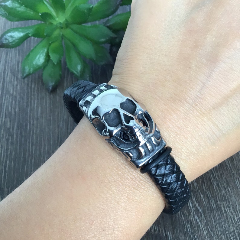 Men's Skull Bracelet Men's Bracelet Gothic Bracelet Etsy